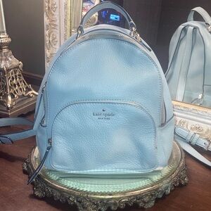 Genuine Kate Spade NYC Jackson Sky Blue Leather Backpack